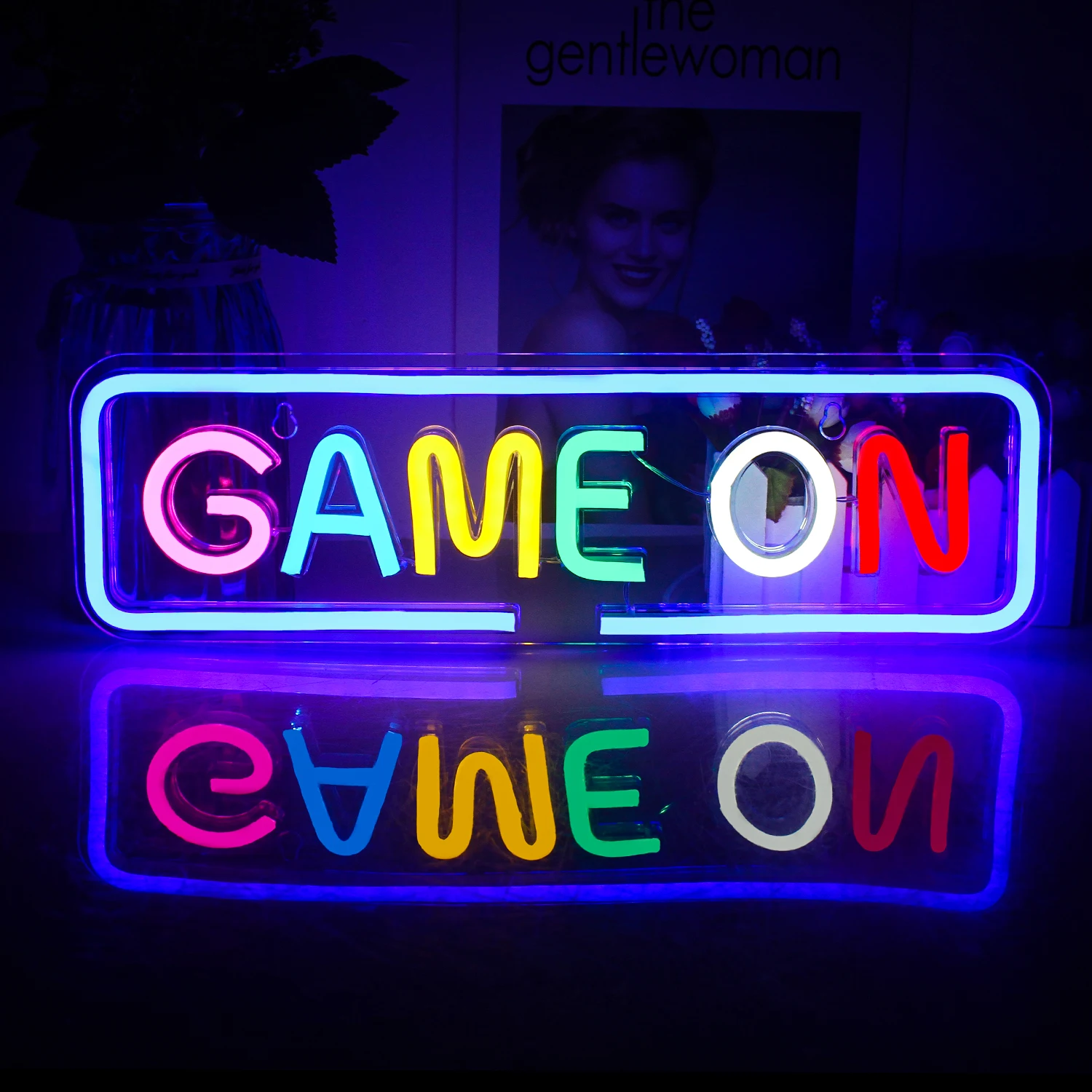 Dimmable Game On Neon Signs Gamer Gift USB Powered Handmade Colorful Game Sign for Game Room Man Cave Video Game Party Supplie