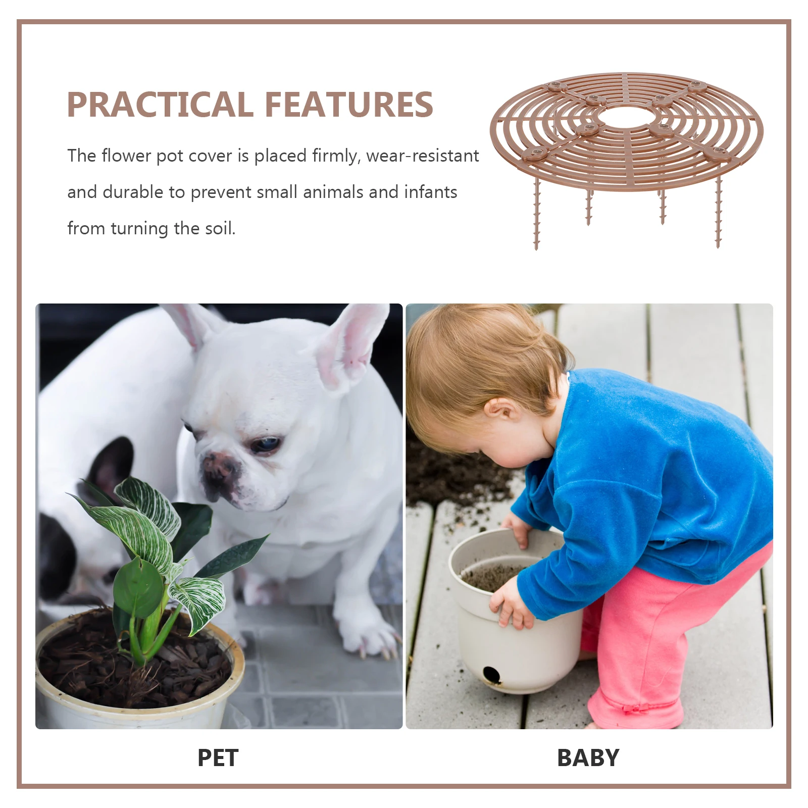 

Plant Pot Grid Cover Waterproof Durable Easy Clean Install Cut Flowerpot Dog Stopper Mesh Plants Accessories Garden