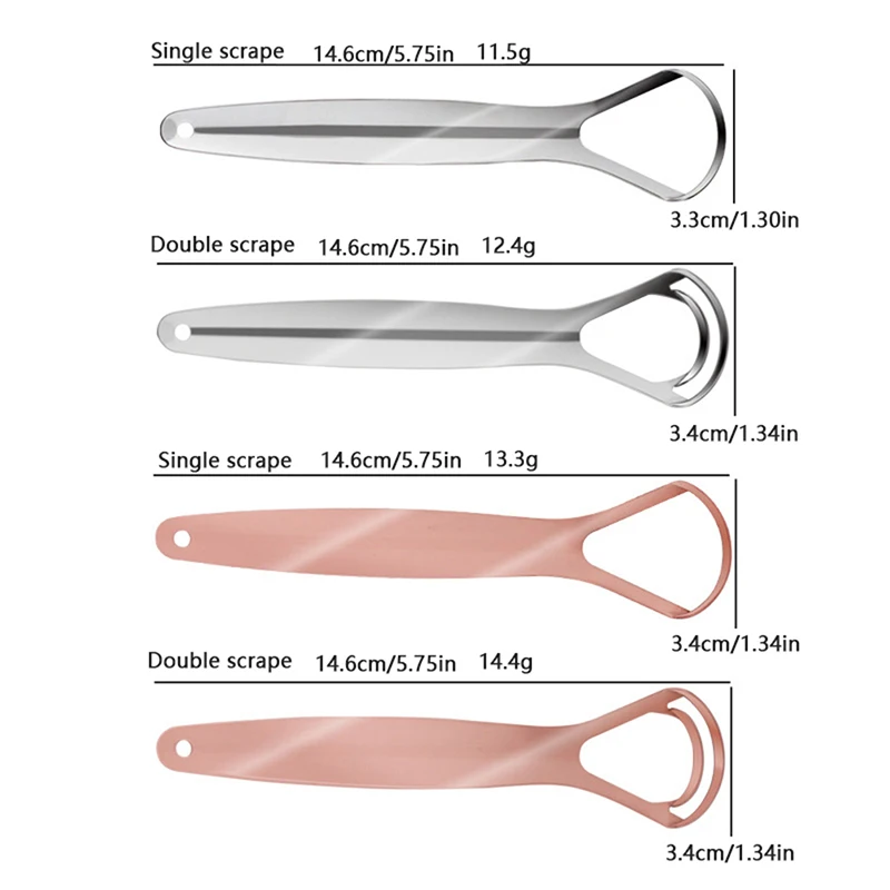 1Pcs Portátil Única/Dupla Camada Tongue Raspador Reutilizável Aço Inoxidável Oral Boca Escova Tongue Raspador Fresh Breath Criador