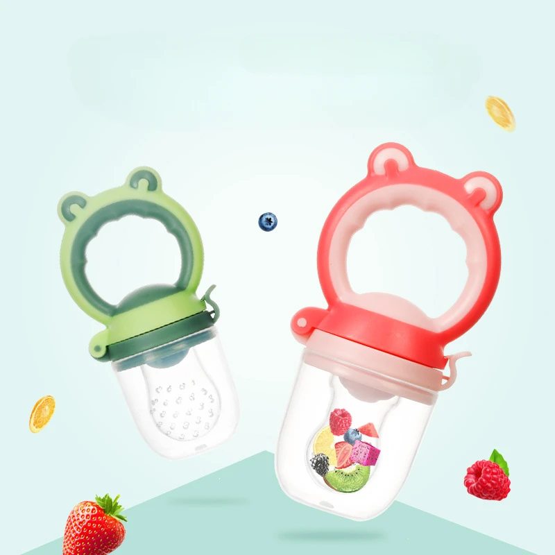 

New Frog Head Bite Fruit and Vegetable Food Fruit Bite Bag for Babies and Babies Fruit Auxiliary Food Dispenser in Bulk