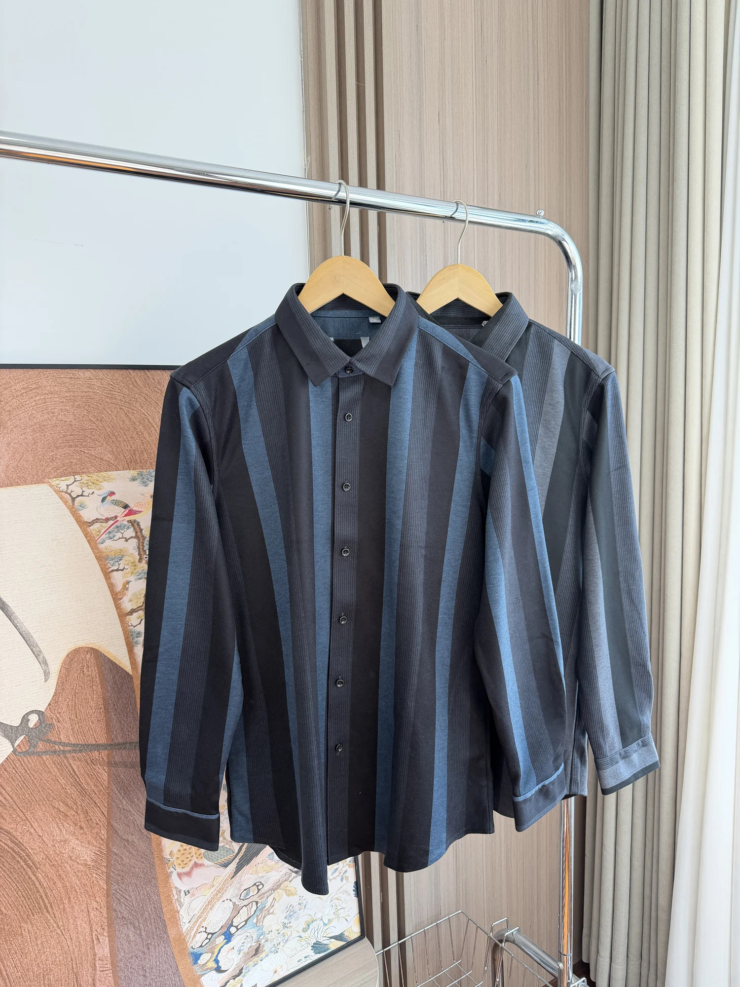 

Fashionable Striped Fleece Lined Casual Shirt Comfortable Long Sleeve Commute Friendly Men's Winter Shirt Versatile Leisurely...