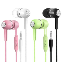 Wired Headphones 3.5mm Sport Earbuds with Bass 3 5 Jack Phone Earphones Stereo Headset with Mic volume control Music Earphones