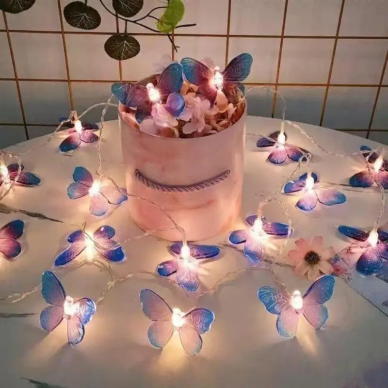 Fairy Gradient Butterfly LED String Lights Battery Operated Soft Warm Glow For Bedroom Wedding Party Home Decoration