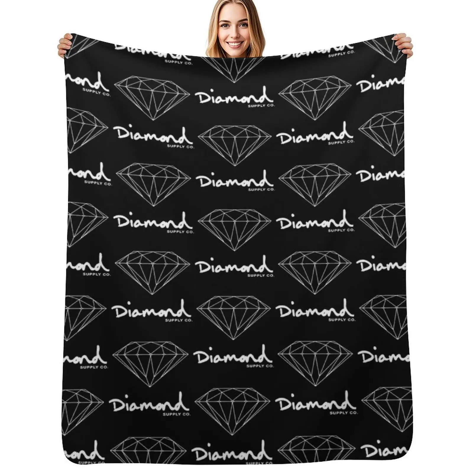 

Diamond Supply Co T-Shirt Throw Blanket Warm Flannel Blanket for Couch Chair Bedroom