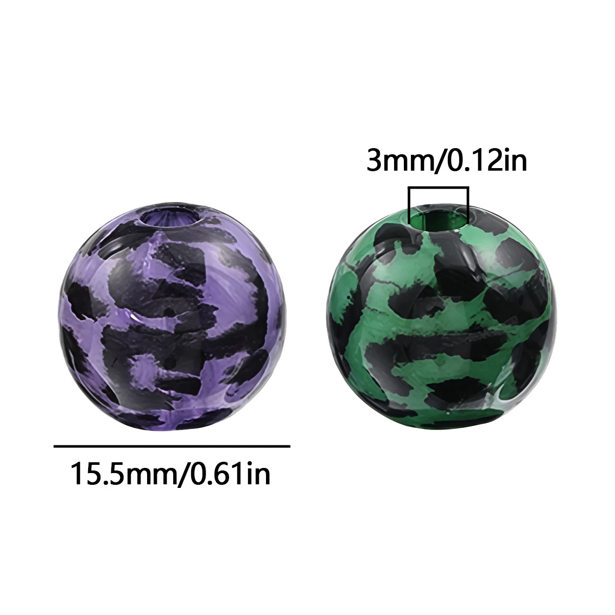 15.5mm 5/10/20Pcs Multicolor Transparent Leopard Print Acrylic Bead for DIY Bracelets Necklaces Keychains Various Jewelry Making