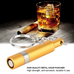 Cigar Punch Cutter Cigar Puncher Metal Cigar Hole Punch Cutter Portable Cigar Puncher Cutter Hole Punching Knife with Key Ring