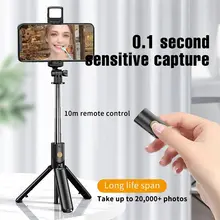 All In One Expandable Portable IPhone Tripod Selfie Stick Selfie Stick With Remote With Detachable BT Wireless Remote Compatible 3