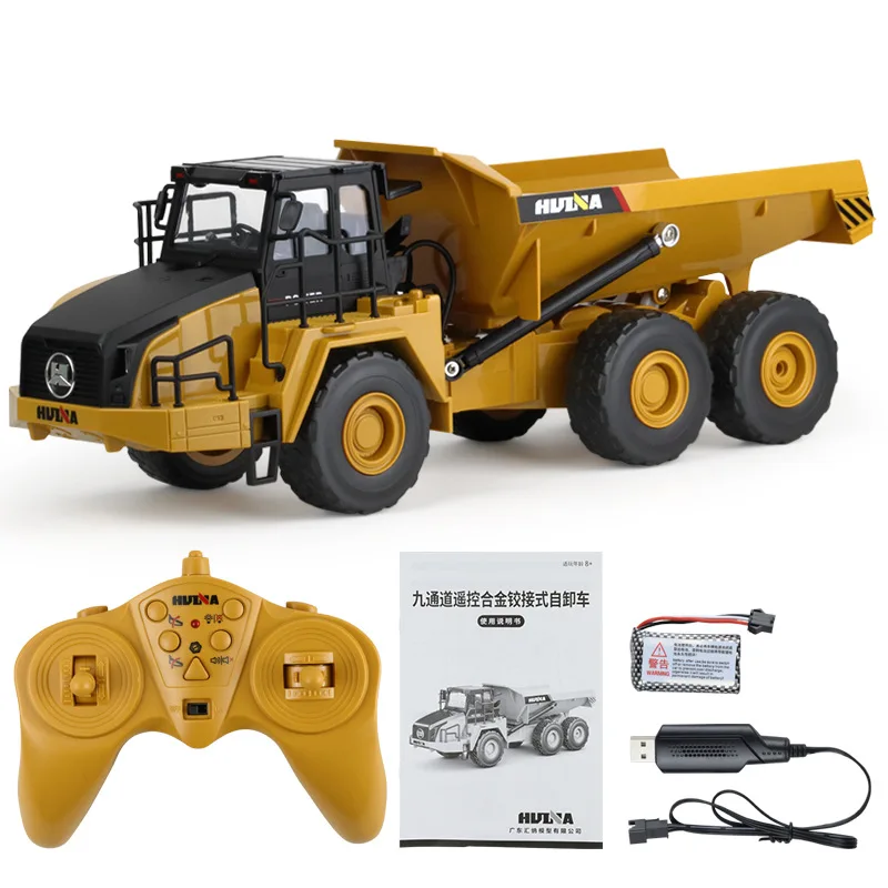 43cm LED sound Remote control Alloy engineering vehicle transport truck dumper car model boy toy car collection model kids gift