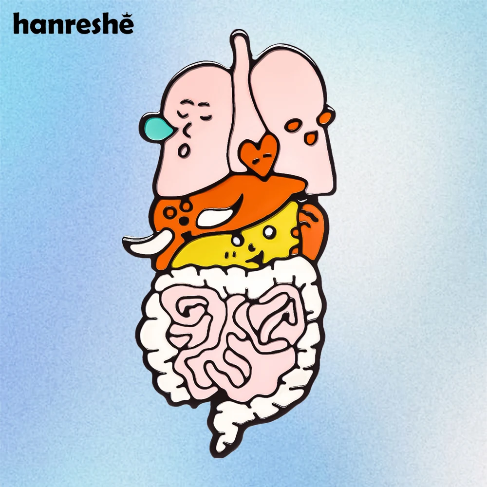 Hanreshe Medical Anatomy Organ Enamel Pin Funny Lapel Backpack Kidney Badge Biology Medicine Jewelry for Anatomist Doctor Nurse