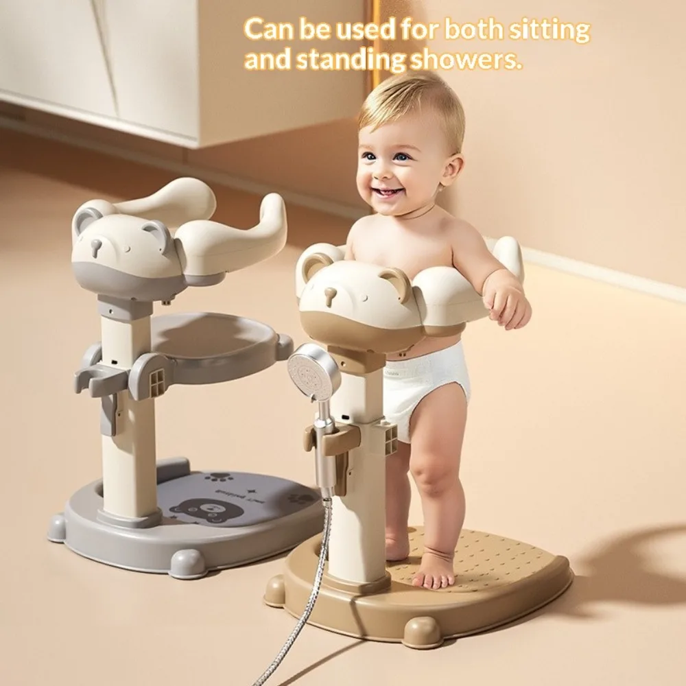 Adjustable Non Slip Safety Baby Standing Bathtub Infant Bath Stand Toddler Shower Tub for 8 36 Months Bathroom