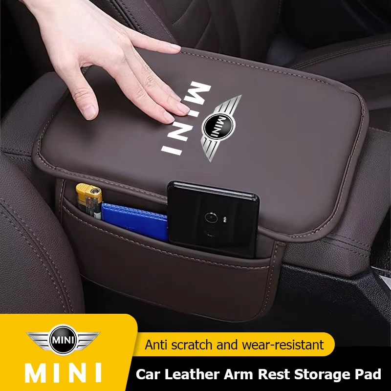 

Car Armrest Console Pad Protector Mats Auto Interior Storage Bag For MINI JCW Cabrio Cooper Countryman Aceman Clubman Coupe Pace