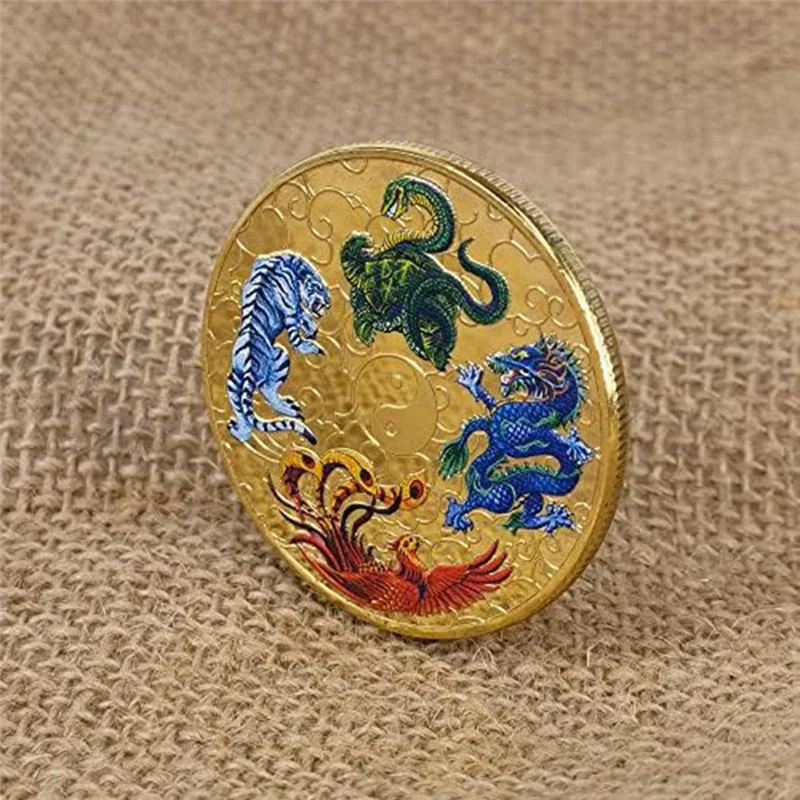 Ancient Mythical Creatures Lucky Coin Lottery Ticket Scratcher Tool Lucky Charms Challenge Coin