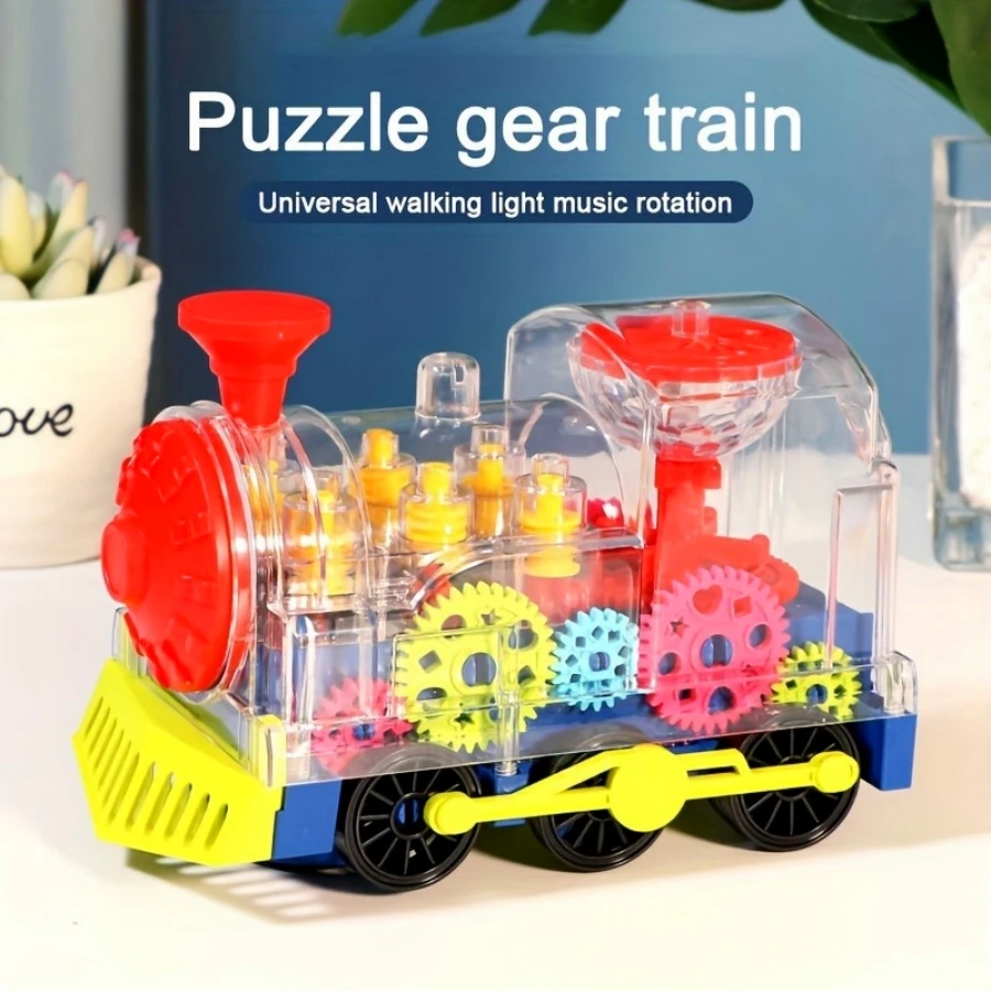 Children\'s Electric Train Toy with Music and Lighting, Automatic Steering for All-round Walking, Suitable for Boys and Girls Puz