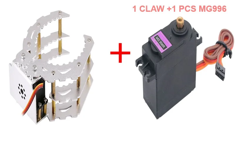 160 mm/170 mm 1 Dof Metall-Roboterarmgreifer, mechanische Klauenklemme, Servo MG996, Schwarz/Silber, Roboterklaue für Arduino-Roboter-DIY-Kit – Detail 4