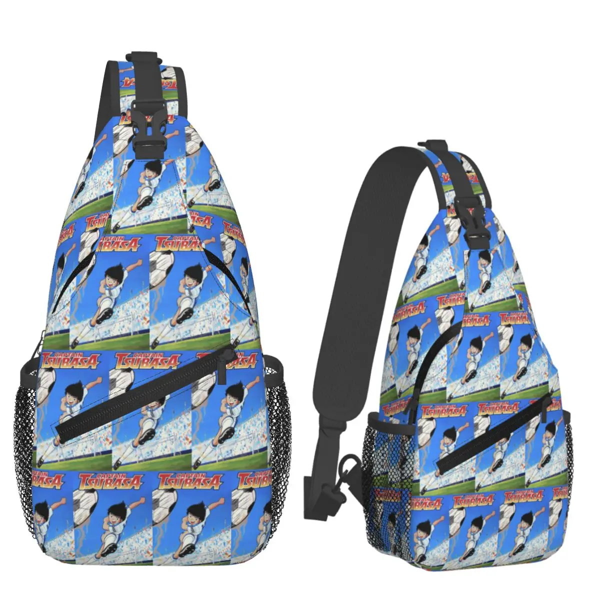 Captains Tsubasas Japan Football Anime Chest Bag Men Sling Crossbody Backpack Chest Bag Traveling Hiking Daypack Shoulder Bag