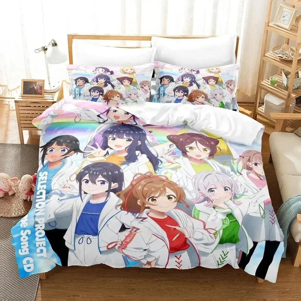 3D Print Anime SELECTION PROJECT Beddengoed Set Dekbedovertrek Bed Set Dekbedovertrek Kussensloop Trooster koning Queen Size Jongens Volwassen A