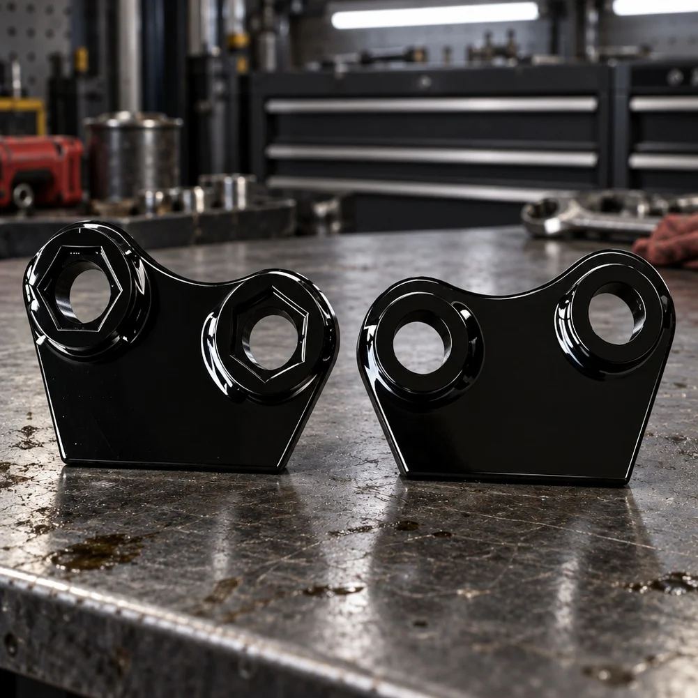 For Mini For Excavator Bucket Attachment Ears for 1 For Ton Models - 0.25 Inch Thick Bracket 25mm Pin Hole 6mm Material Black