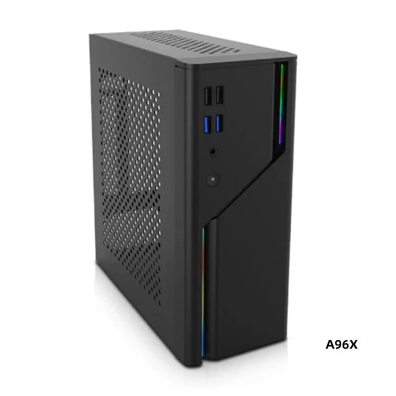 A09R Mini Computer Desktop Empty Chassis 5V ARGB Panel 4USB Support 1U Power Supply Itx Main Board