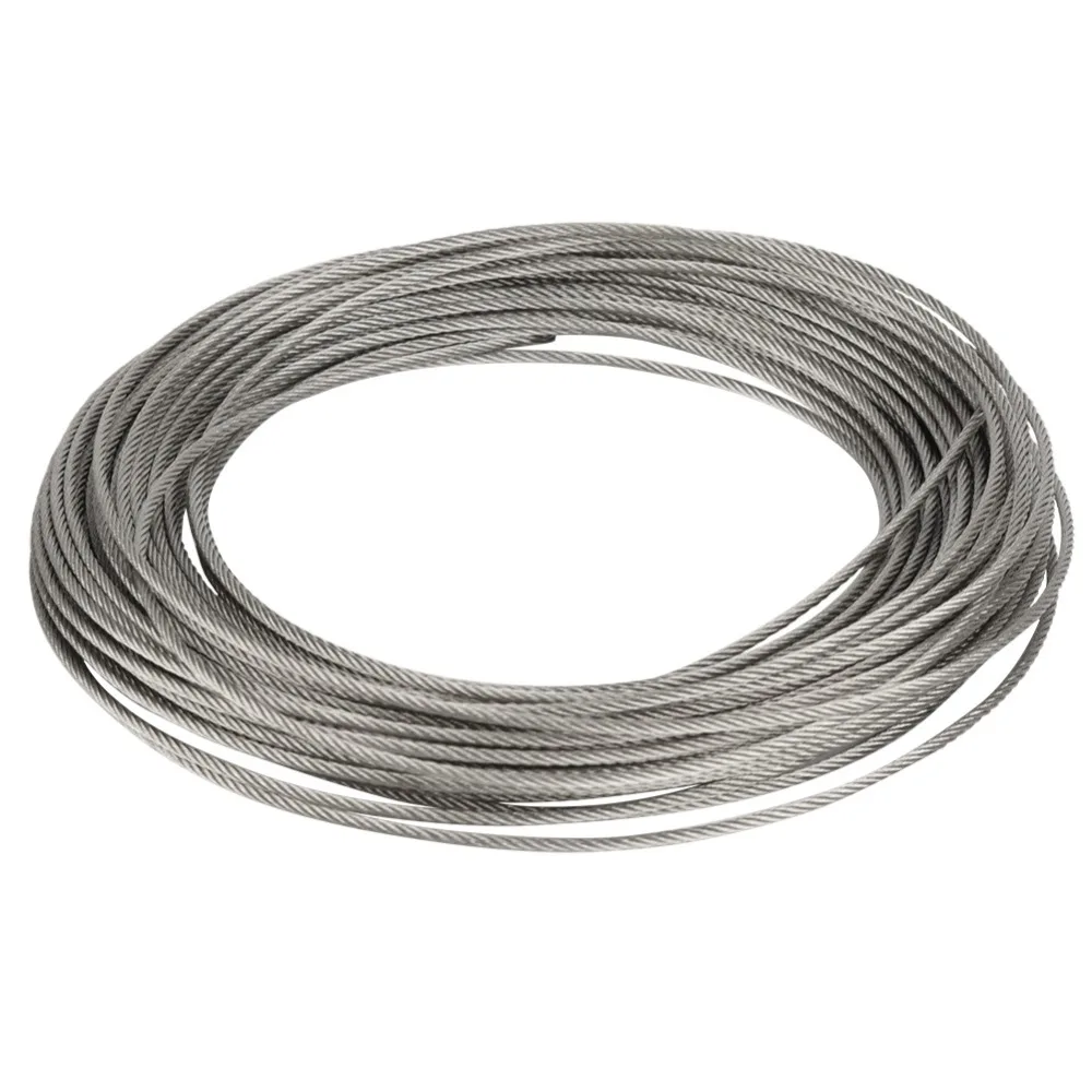 304 Stainless Steel Cable Wire Rope 20m 2mm Steel Cable Wire Rope stranded High Tensile Steel Wire Lifting Applications