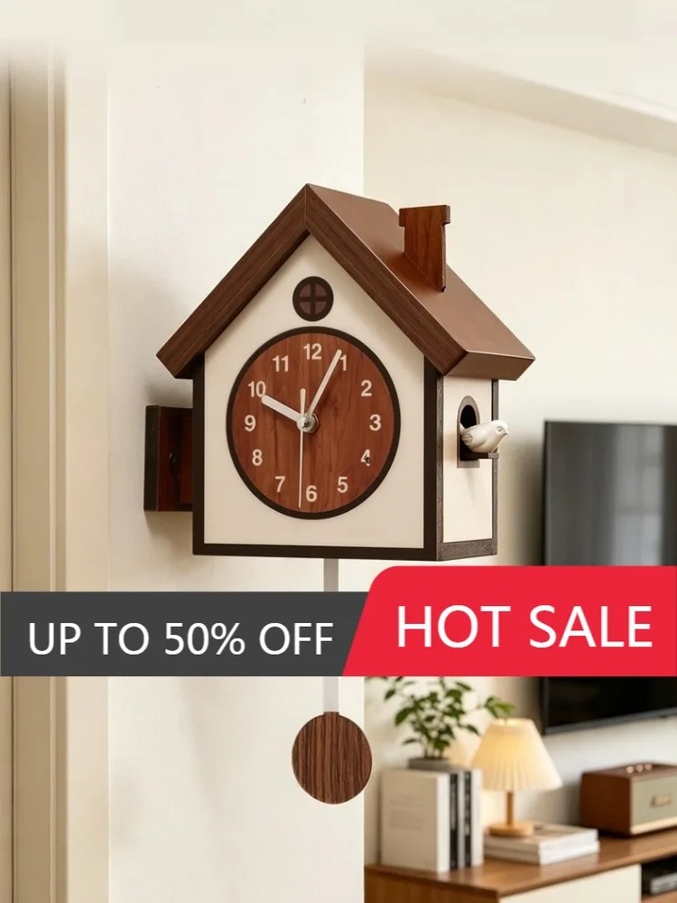Cuckoo Bird Wall Clock Double-sided Living Room Cuckoo Clocks Bedroom Corridor Corner Clock Interior Creative Silent Watch Home