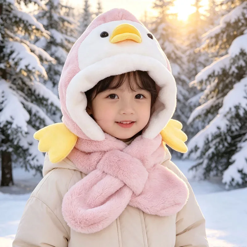1-5PCS Winter Baby Hat with Scarf Cute Adorable Thick Warm Soft Cozy Earflap Beanie for Toddler Boys Girls Cold Weather