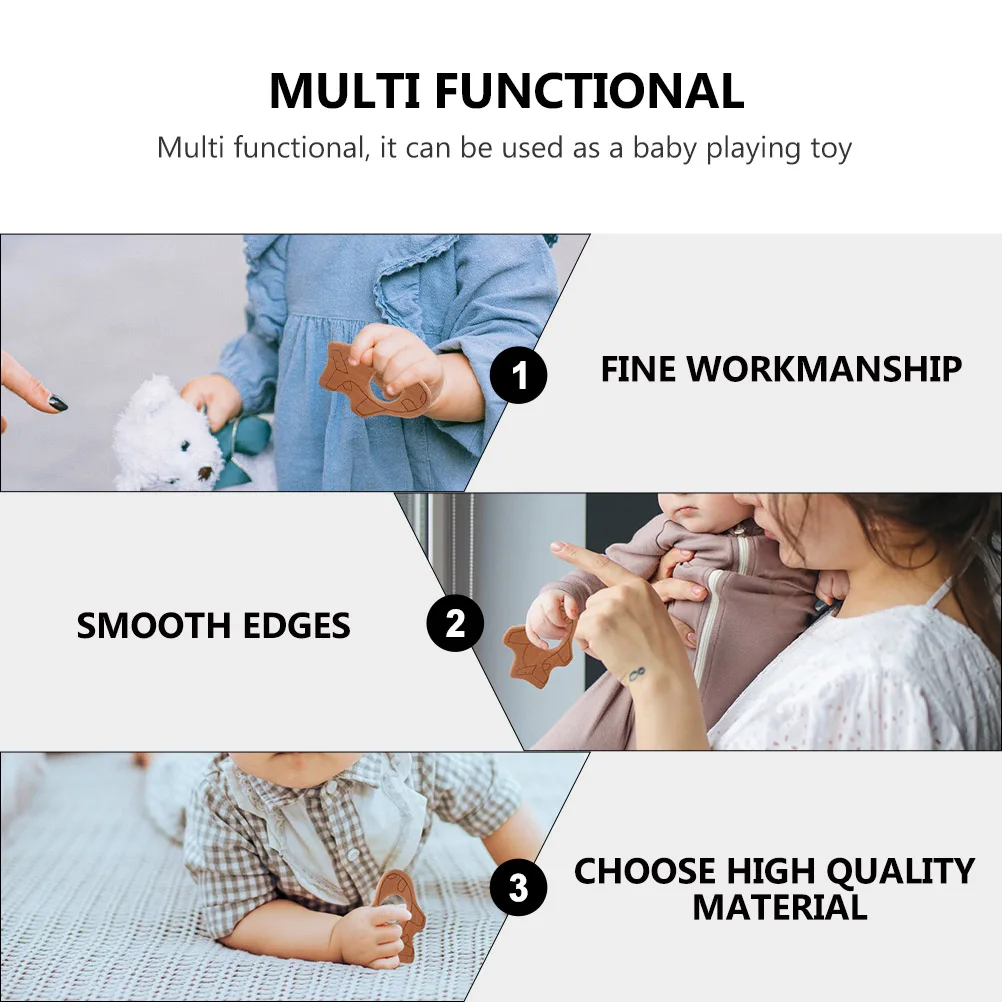 

2pcs Wooden Airplane Teether Baby Teeth Grinding Design Lightweight Safe For Infants Durable High Quality Baby