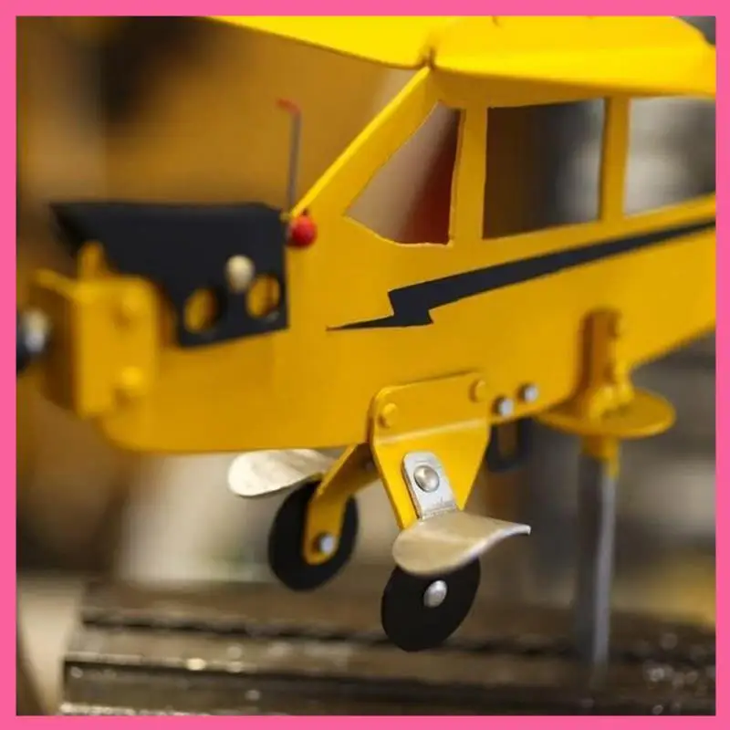 HOT-Thyggzjbs Piper J3 Cub Airplane Weathervane,3D Unique And Magical Metal Windmill Outdoor Wind Sculpture Kinetic