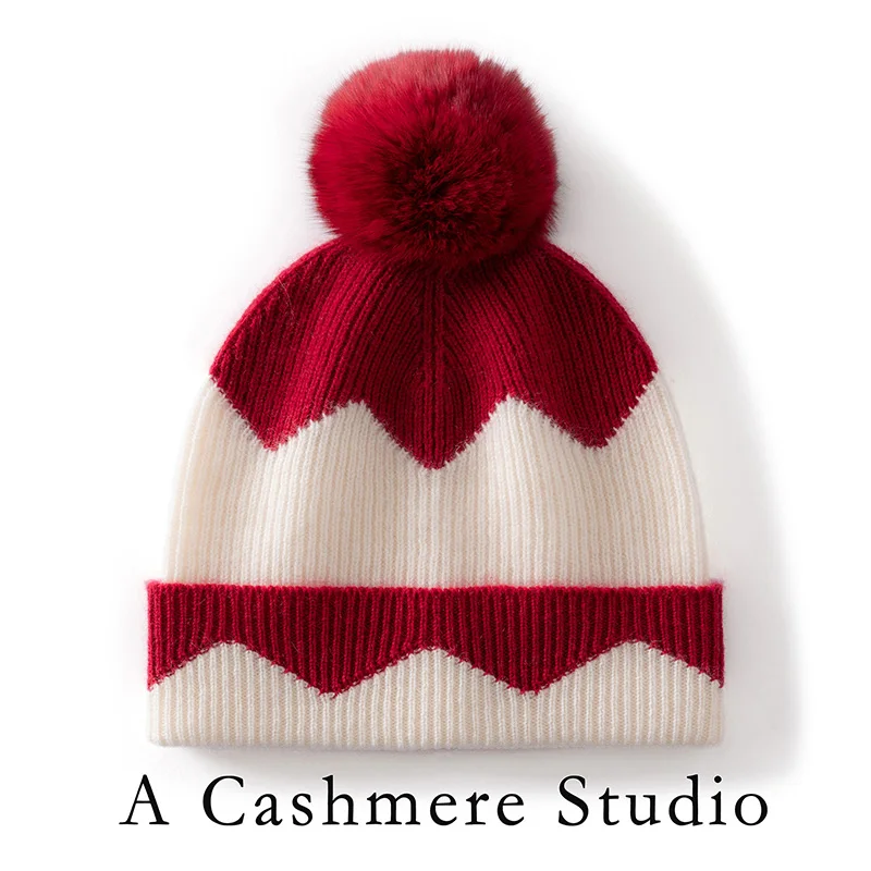 natural-cashmere-pom-poms-caps-winter-hat-for-women-cashmere-knitted-patchwork-beanie-cap-female-thicken-skullies-beanies-hat