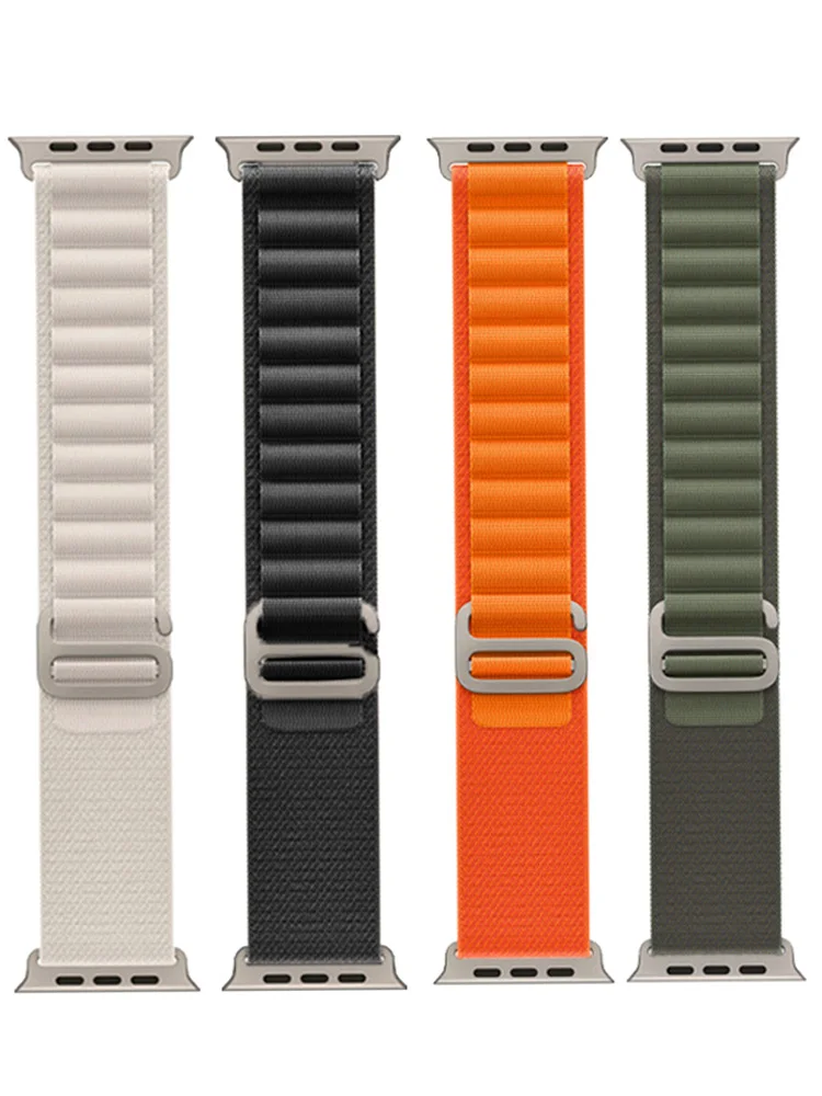 Nylon Strap for Apple Watch Ultra 2 Band 49mm 44mm 45mm 46mm 40mm 41mm 42mm 38mm Alpine Loop Bracelet iWatch Series 10 9 8 5 se