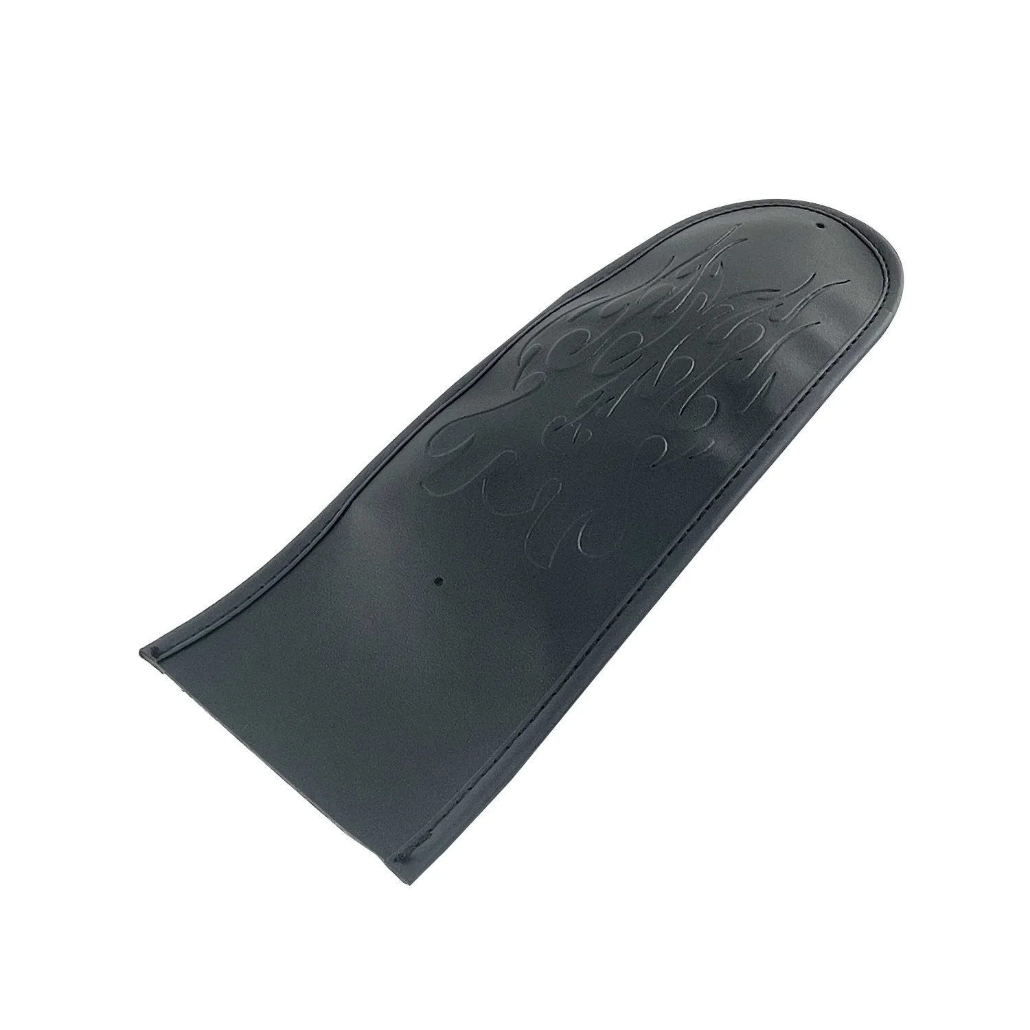 Black PU Leather Flame Rear Fender Bib Cover Pad For Harley Dyna Super Glide Wide Glide FXD 2006-2017