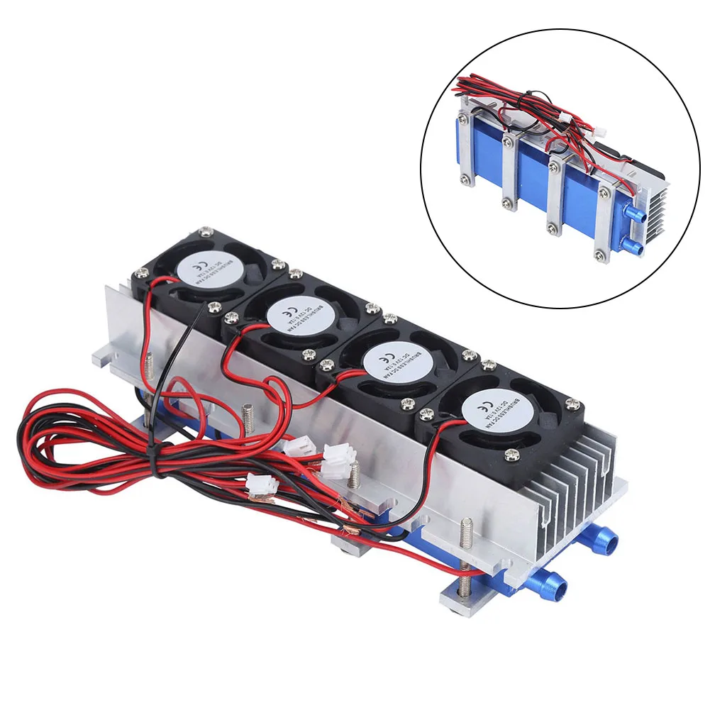 288W Thermoelectric Peltier Cooler DC12V Semiconductor DIY Kit 4 Chip Refrigerator Thermoelectric Peltier Cooler Water Cooling