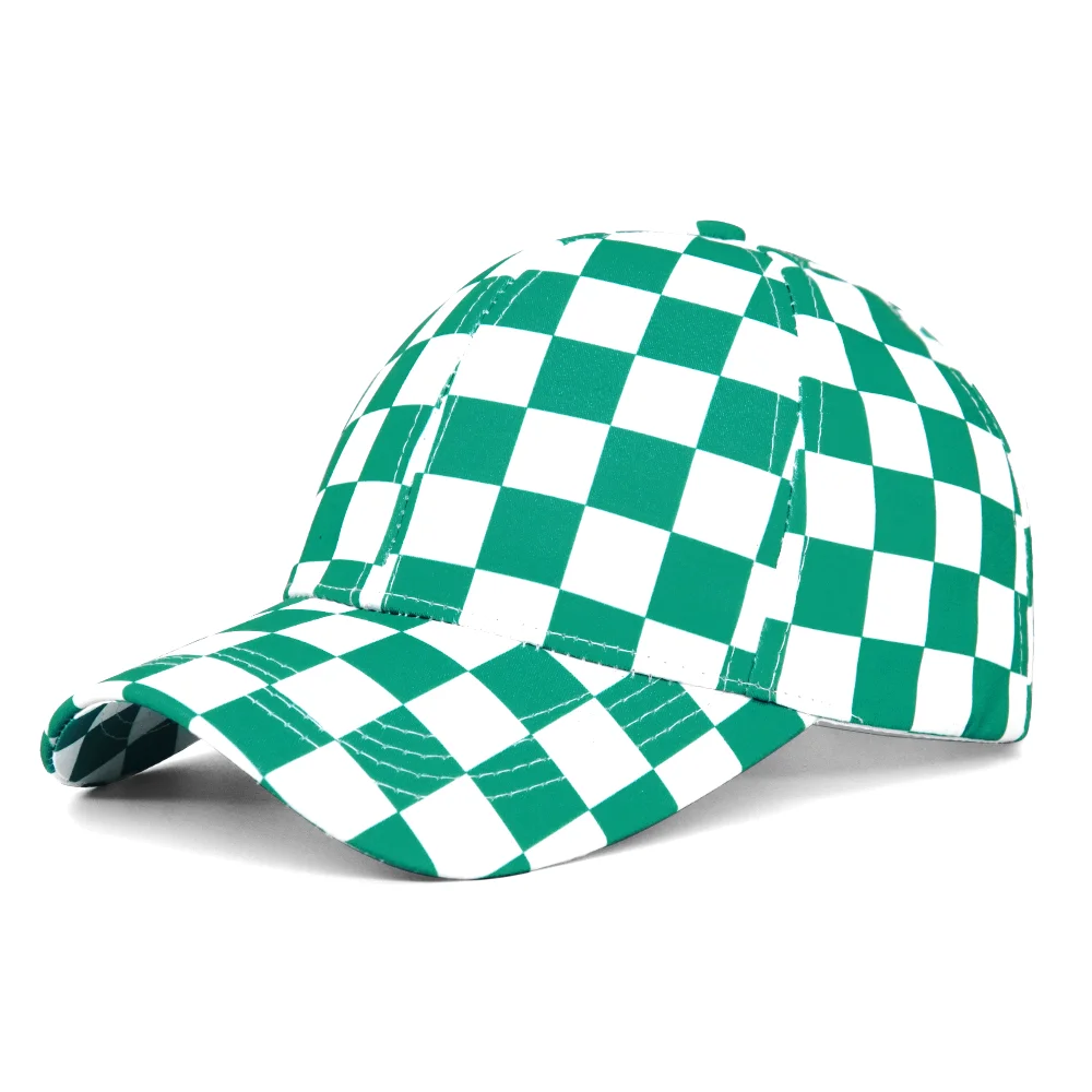 Spring Summer New Black and White Chessboard Lattice Plaid Baseball Cap Retro Casual Sunshade Sun Hat Travel Outdoor Hat Tide