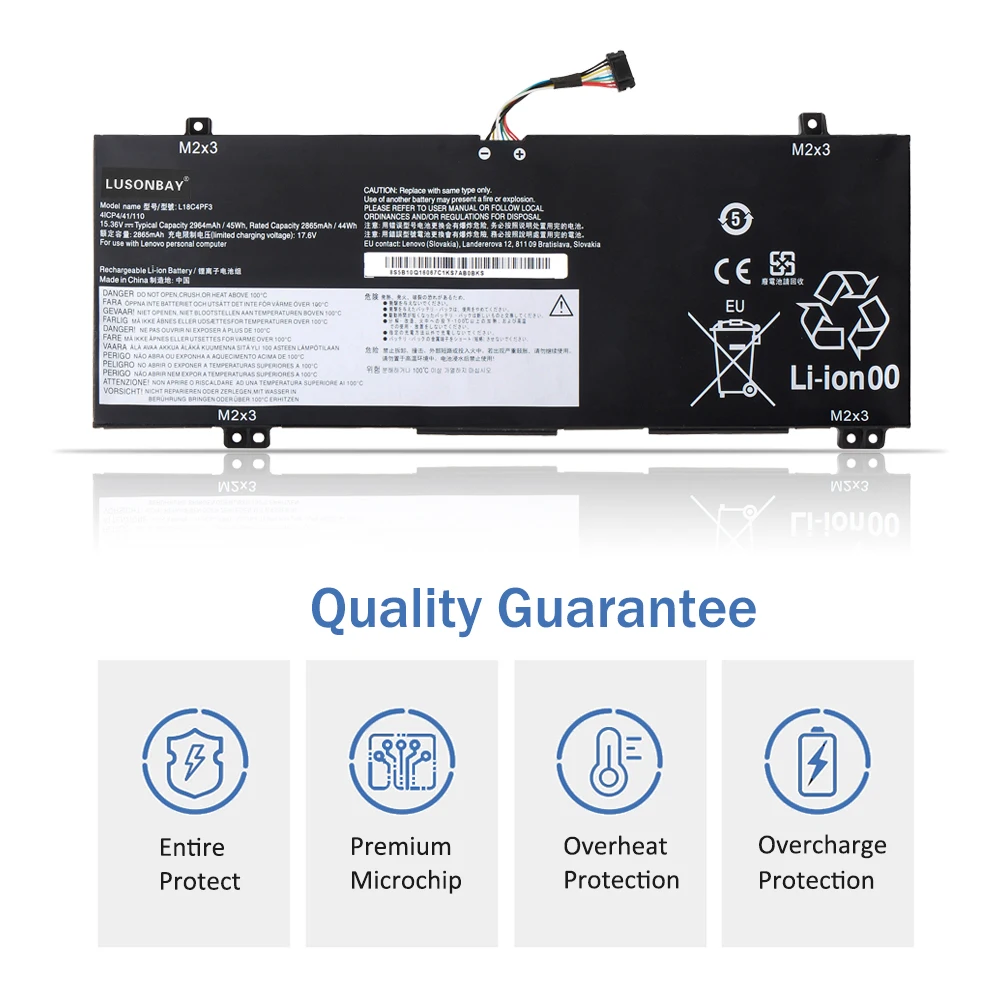 LUSONBAY 11.36V 45WH L18M4PF4 L18M4PF3 L18C4PF3 L18C4PF4 Battery For Lenovo IdeaPad C340-14API 14IWL S540-14API IML Flex-14API