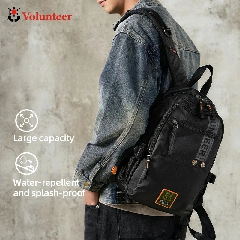 VOLUNTEER Herren-Reiserucksack, Outdoor, Wandern, Klettern, Camping, wasserdicht, große Kapazität, Tagesrucksack für Herren, 1609–08