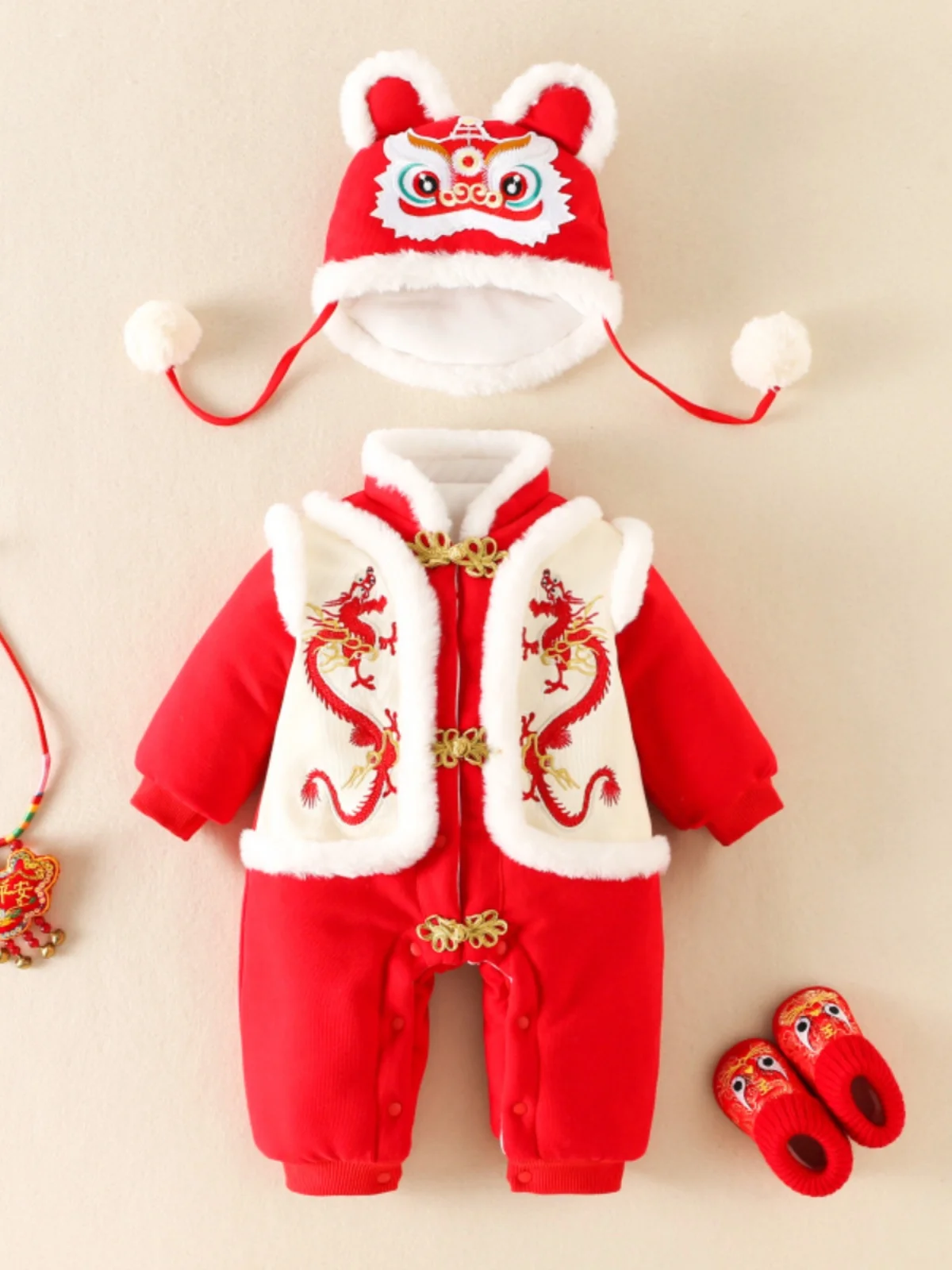 

Warm Fce Lined Winter Rer Baby Boys Girls Cotton Onesie Button up Cartoon Print Thiened Long Sve Suit for 7 Years...