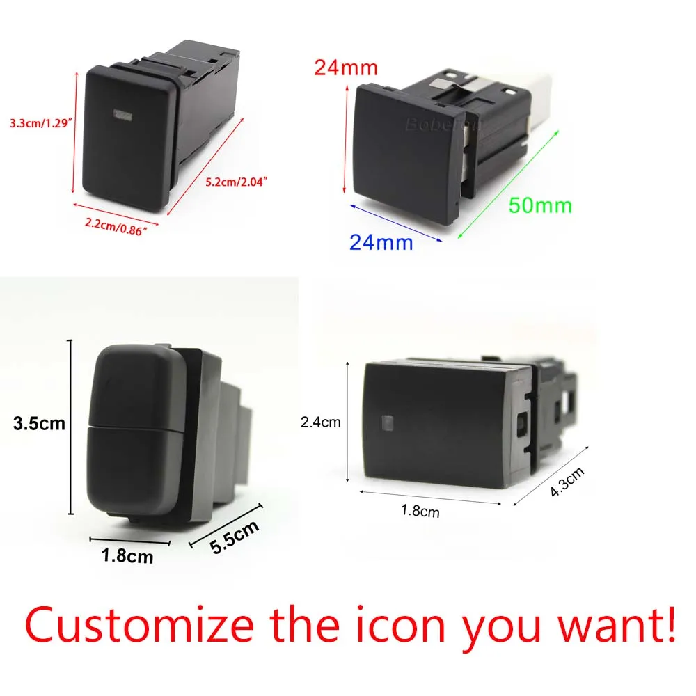

Customized Dual Button For Mitsubishi Pajero V73 V93 Lancer Outlander ASX L200 Front Fog LED Light Radar Switch Button with Wire