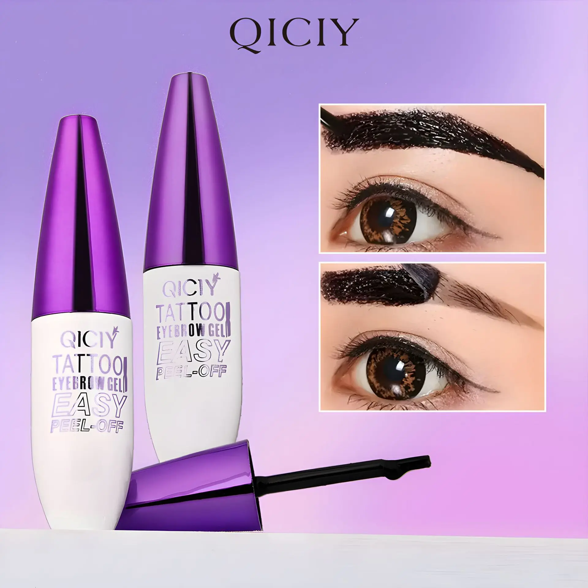 It shapes and tints your brows. After drying, you can gently peel it off without rubbing.