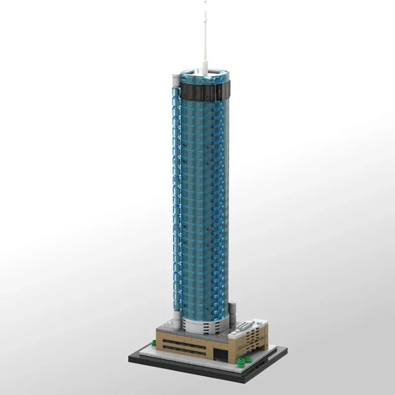 

MOC building block toy set, Westin Peach Tree Square 1:800 scale model 588 pieces, Creative Christmas Gift Skyscraper series