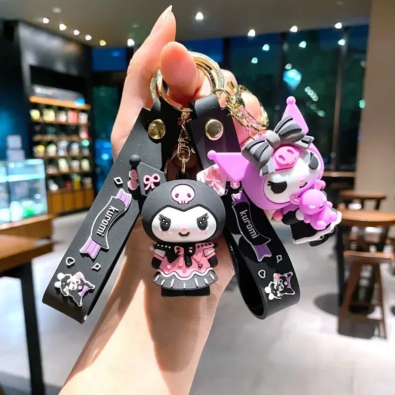 

Брелок Sanrio Kuromi Kawaii брелок из ПВХ кукла мультфильм милый аниме сумка Подвеска автомобильный брелок аксессуары Подарки детские подарки
