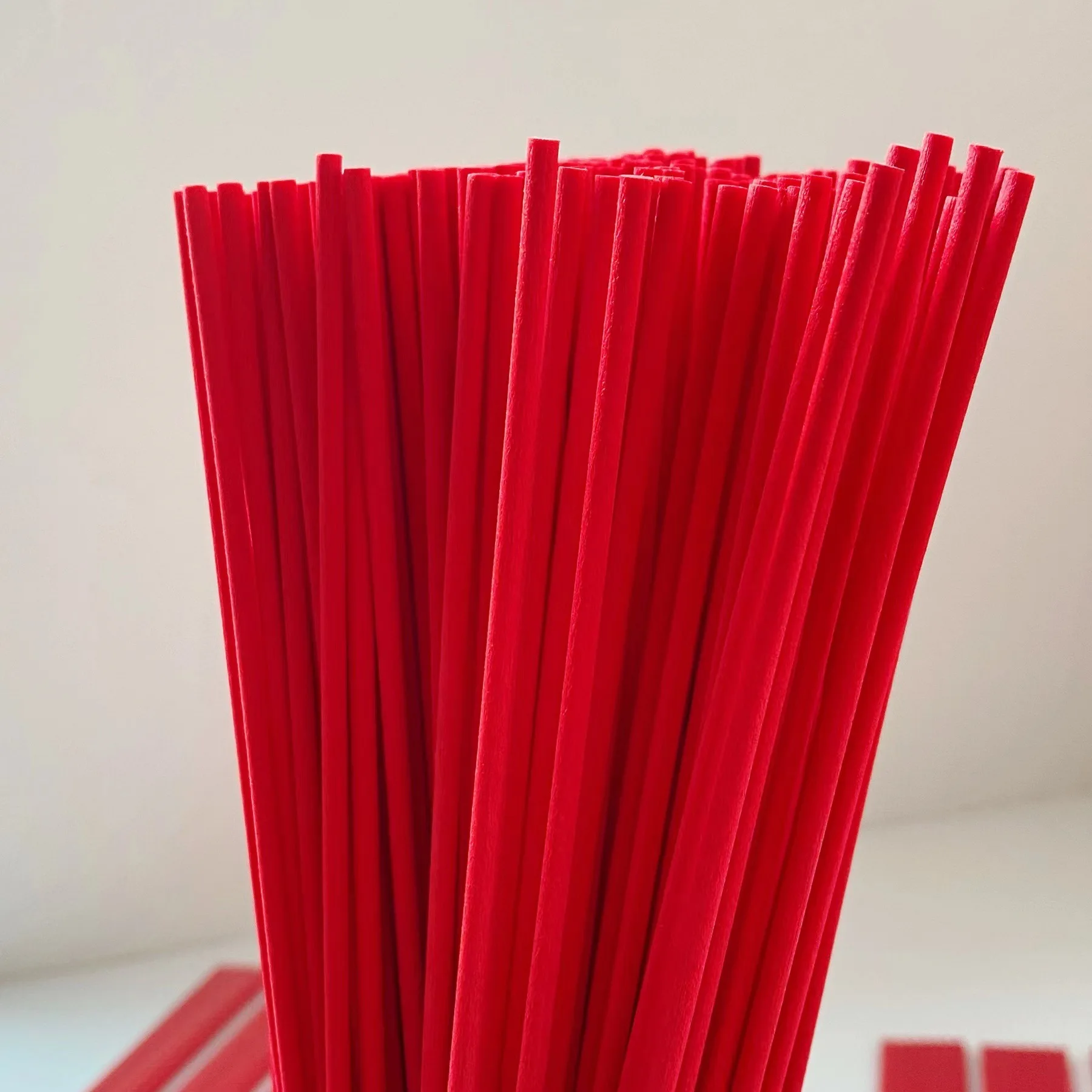 20CMx3MM Red Reed Diffuser Replacement Sticks Synthetic Fibre Rod Rattan Aromatherapy Diffuser Accessories