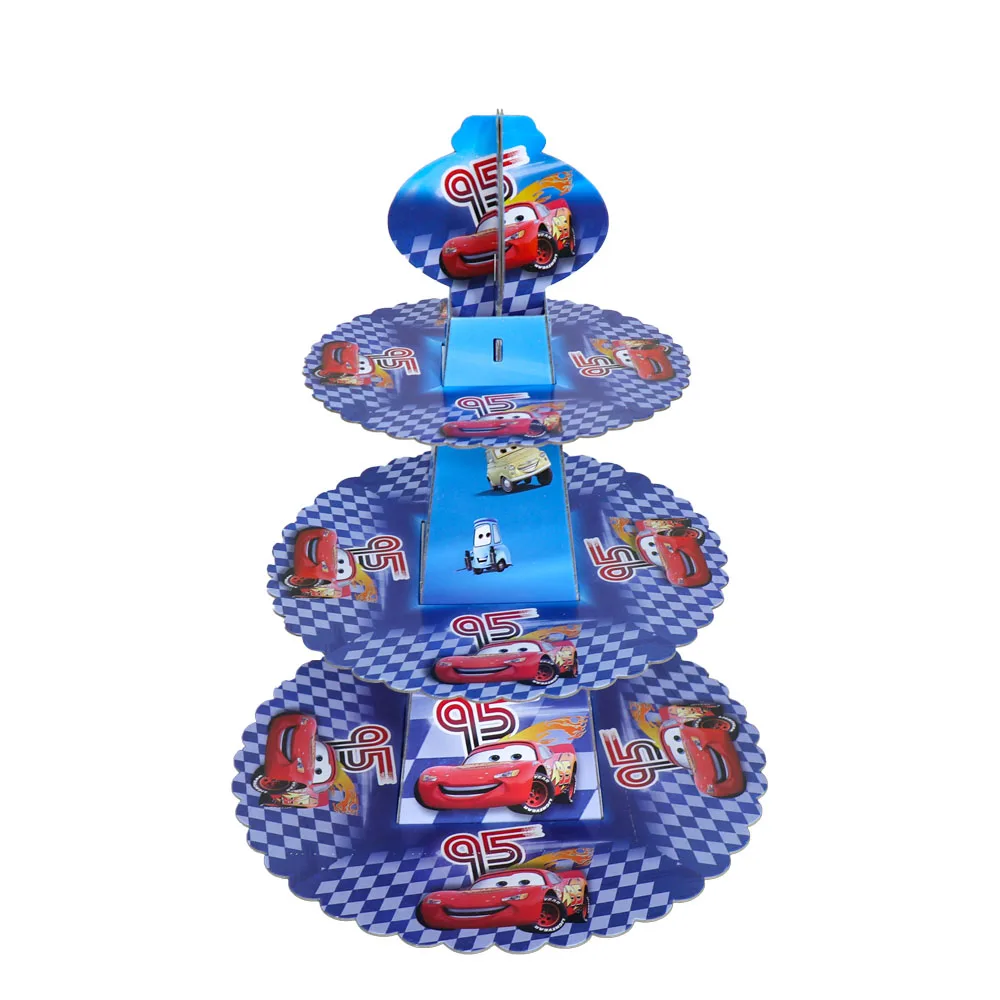 1set/lot Racing Car McQueen Theme Cake Stand Decorations Kids Girls Birthday Events Party Supplies Baby Shower Gift Cake Holder