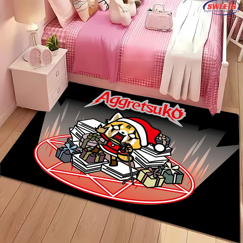 New Arrive Sanrio Aggressive Retsuko Cartoon Carpet for Living Room Childrens Bedroom Mat Sofa Doormat Floor Anti-slip Decor Rug