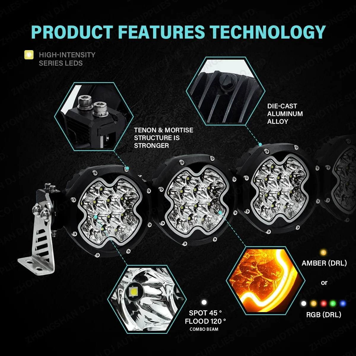 Super Bright High Power Waterproof X3 RZR LED Light Bar 10/20/30/40/50 Inch Modular LED Roof Rack For Offroad UTV New Condition