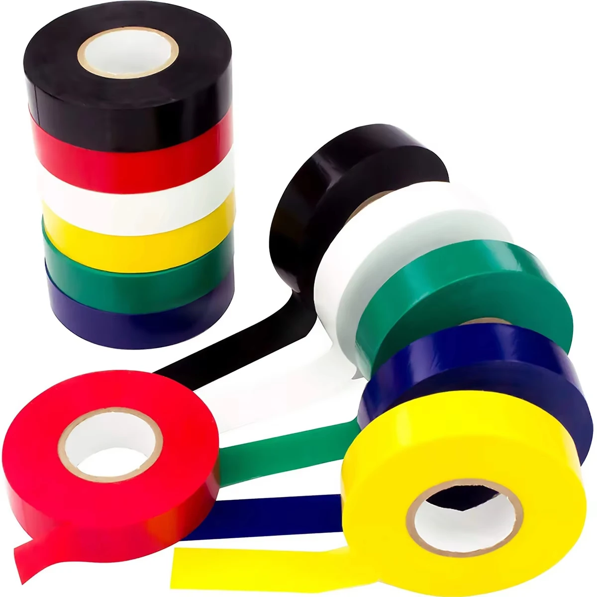 20Ft Weather-Resistant Colored Electrical Tape PVC Vinyl UL Listed 600V Indoor Outdoor Electric Insulation Wiring Safety Tape