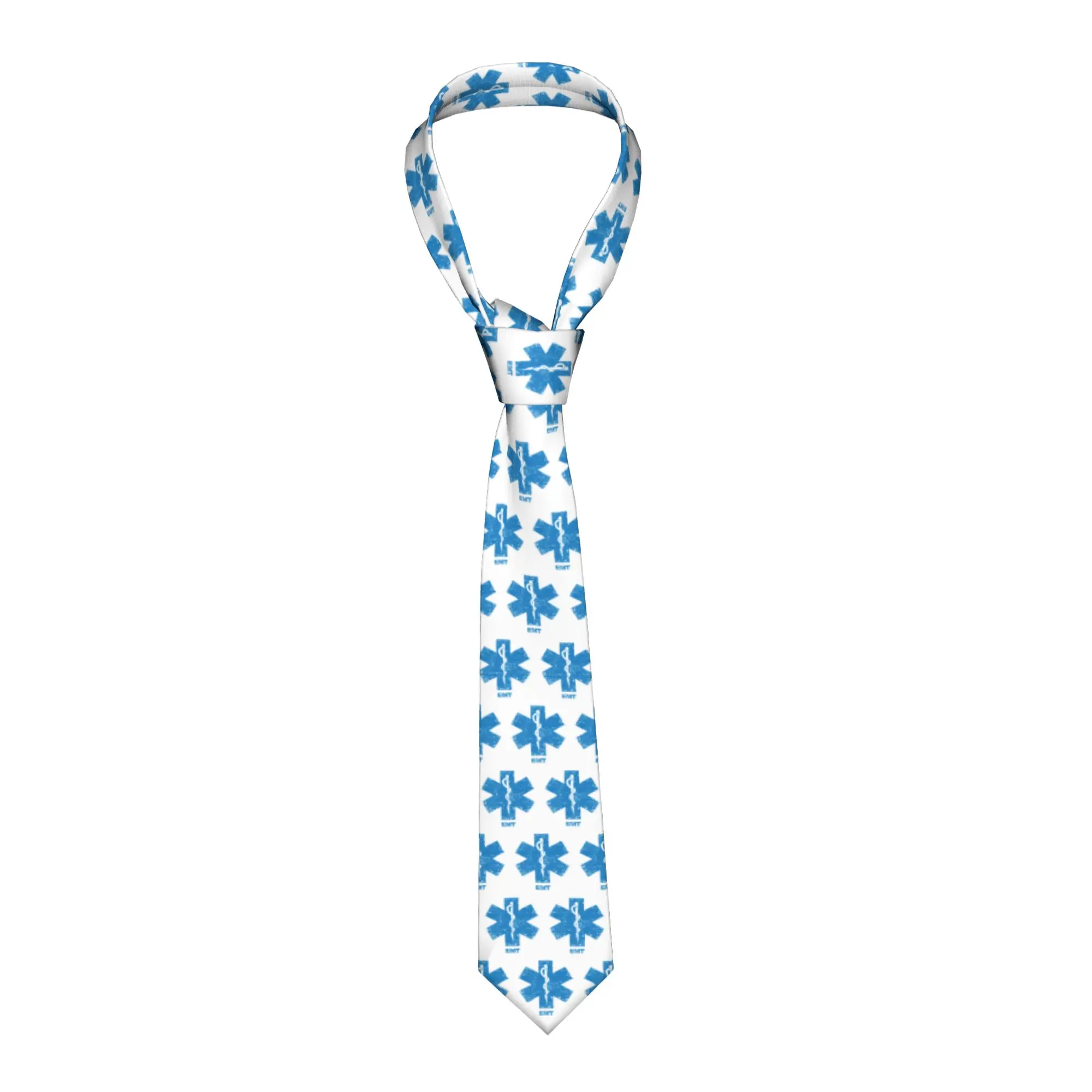 Formal Emt Star Of Life Neck Ties for Party Custom Mens Paramedic Medic Ambulance Necktie