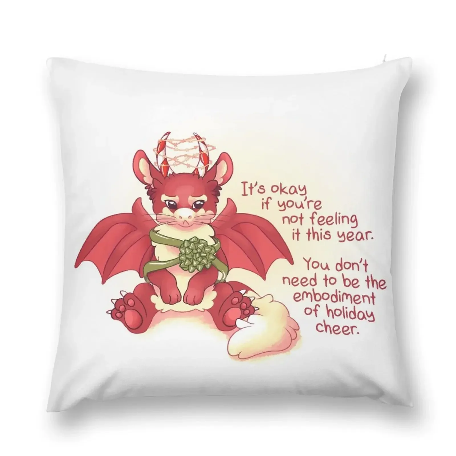 You Don't Have to Be the Embodiment of Holiday Cheer Reindeer Dragon Throw Pillow Sofa Covers For Living Room Pillowcases pillow