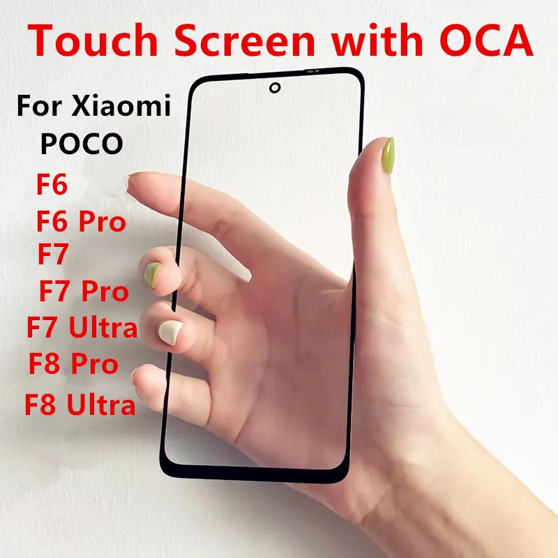 F7Ultra F8Pro Outer Glass For Xiaomi POCO F8 Ultra F7 F6 Touch Screen Front Panel Repair LCD Display Replace Repair Parts + OCA
