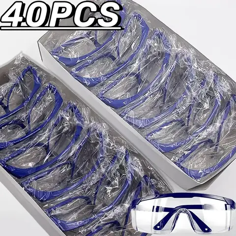 40pcs 안티 스플래시 눈 작업 안전 고글 방풍 방진 보호 안경 작업 먼지 안경에 대 한 보호 안경