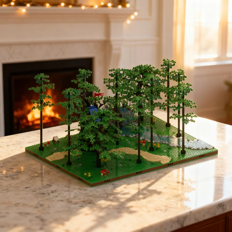 1598pcs MOC Promotional Display - Forest Hideout Model Building Blocks Christmas Gift Architecture Toys Education Art Creative
