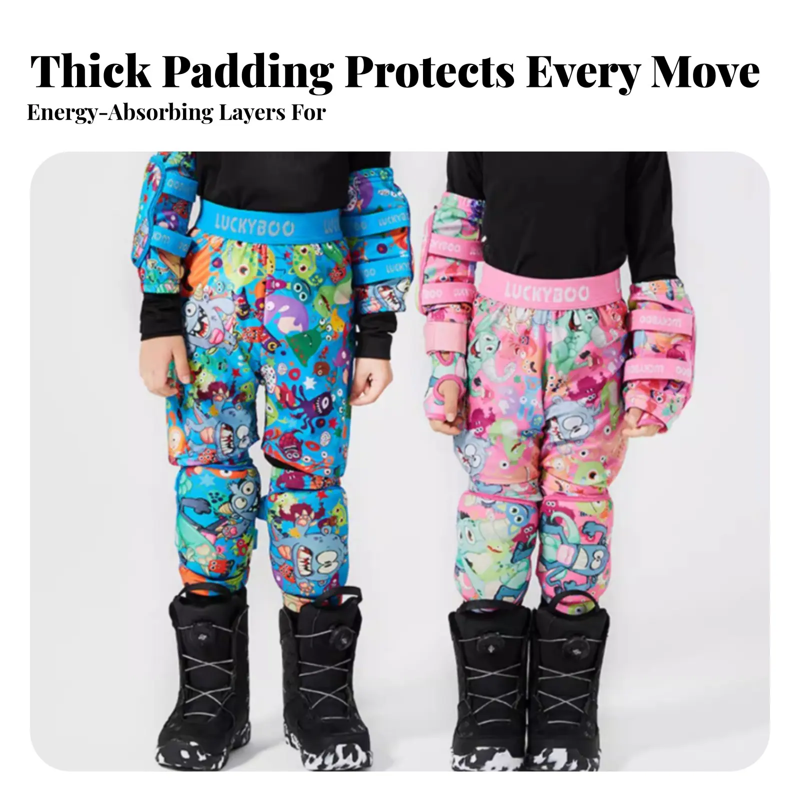 

Children's Ski Protective Gear, Cartoon Padded Suit, Impact-Resistant Hip Pants, Snowboard Protection for Boys and Girls